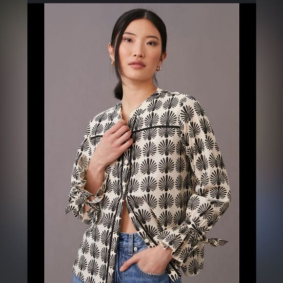 NWOT Anthropologie Porridge peacock blouse - Picture 1 of 6